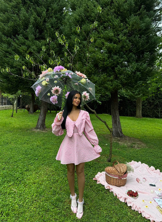 PINK GINGHAM DRESS